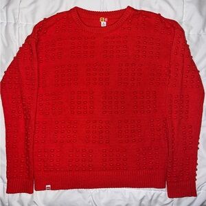 LEGO x Target Kids XL Red Brick Knit Sweater Boys Textured Crewneck